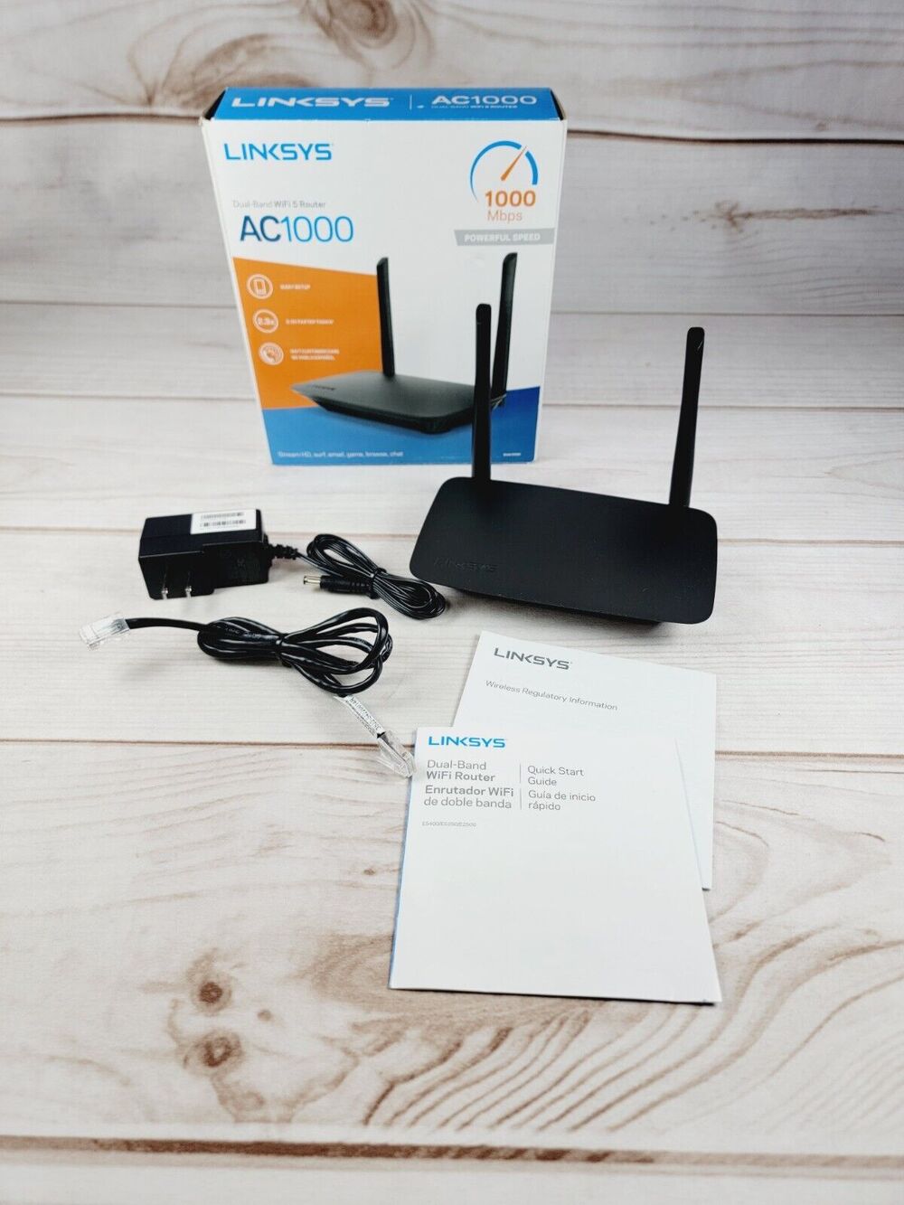 Linksys Dual Band AC1000 Wi-Fi Router, Wi-Fi 5 Technology, Black Tested
